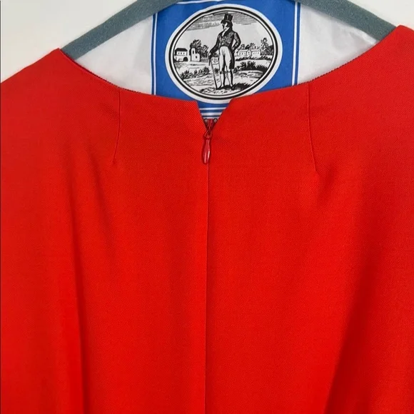 J. Crew Orange Crepe Wool Midi Dress with Cap Sleeves - Picture 6 of 8